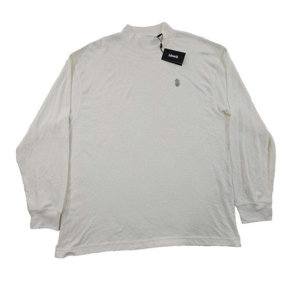 NEW Ashworth Druid Hills‎ Golf Course Pique LS Polo Shirt XL White NWT Monogram